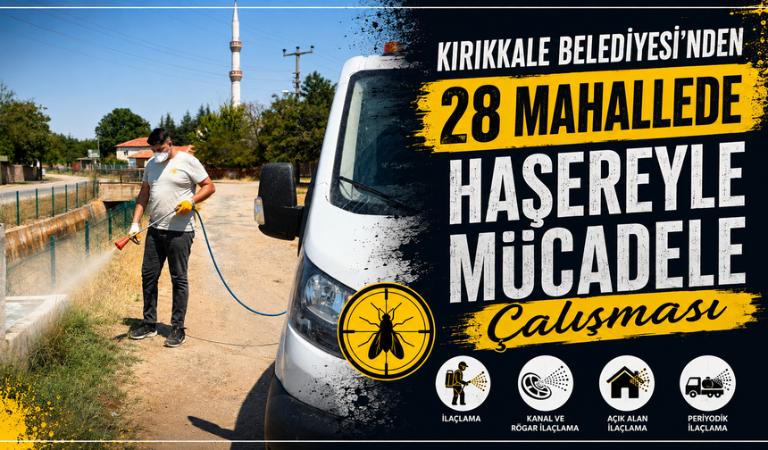 Kırıkkale Belediyesi’nden 28 Mahallede Haşereyle Mücadele Çalışması