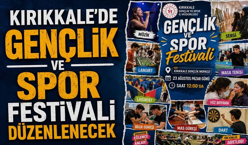 Kırıkkale’de Gençlik ve Spor Festivali düzenlenecek
