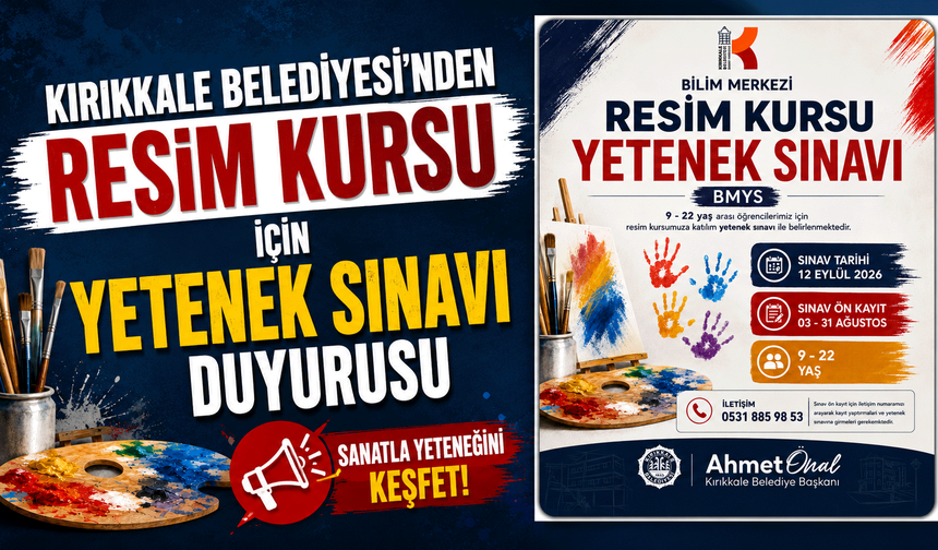 Kırıkkale Belediyesi'nden Resim Kursu İçin Yetenek Sınavı Duyurusu