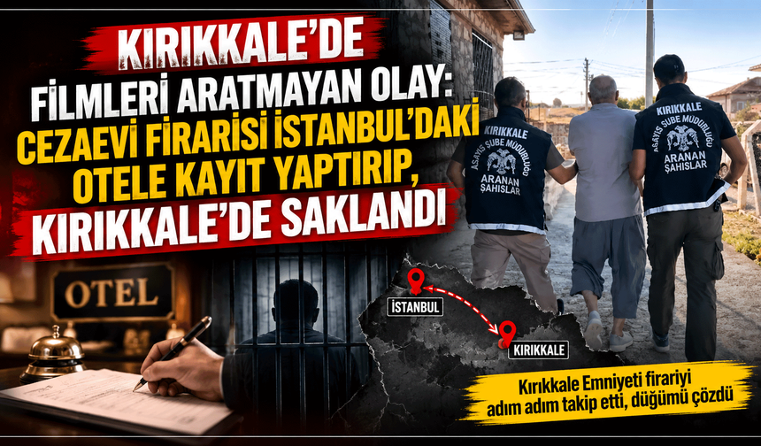 Kırıkkale'de filmleri aratmayan olay: Cezaevi firarisi İstanbul'daki otele kayıt yaptırıp, Kırıkkale'de saklandı