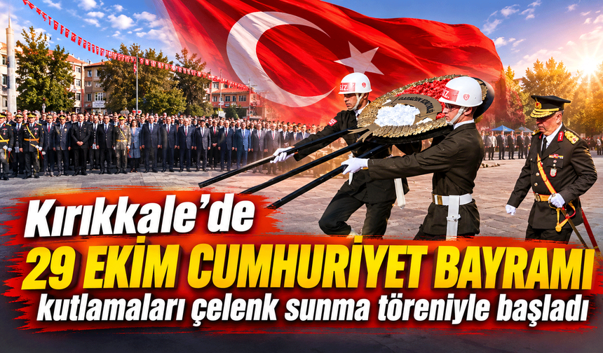 Kırıkkale’de 29 Ekim Cumhuriyet Bayramı kutlamaları çelenk sunma töreniyle başladı