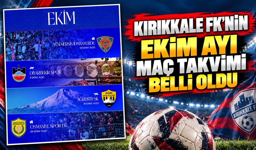 Kırıkkale FK’nin Ekim ayı maç takvimi belli oldu