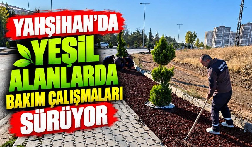 Yahşihan’da yeşil alanlarda bakım çalışmaları sürüyor