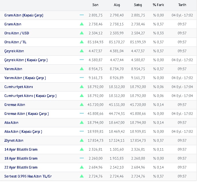 05.09.2024 Altın Fiyat