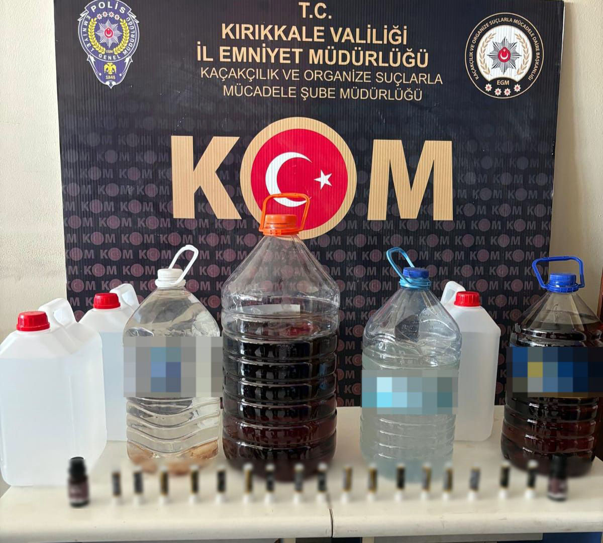 Kırıkkale’de 22 Litre Sahte Içki, 15 Litre Etil Alkol Ve Alkol Yapım Kiti Ele Geçirildi