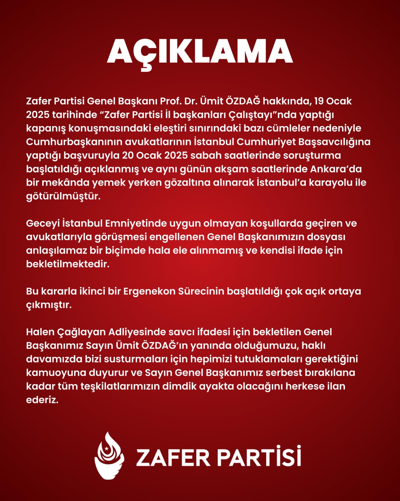 Zafer Partisi Açıklama