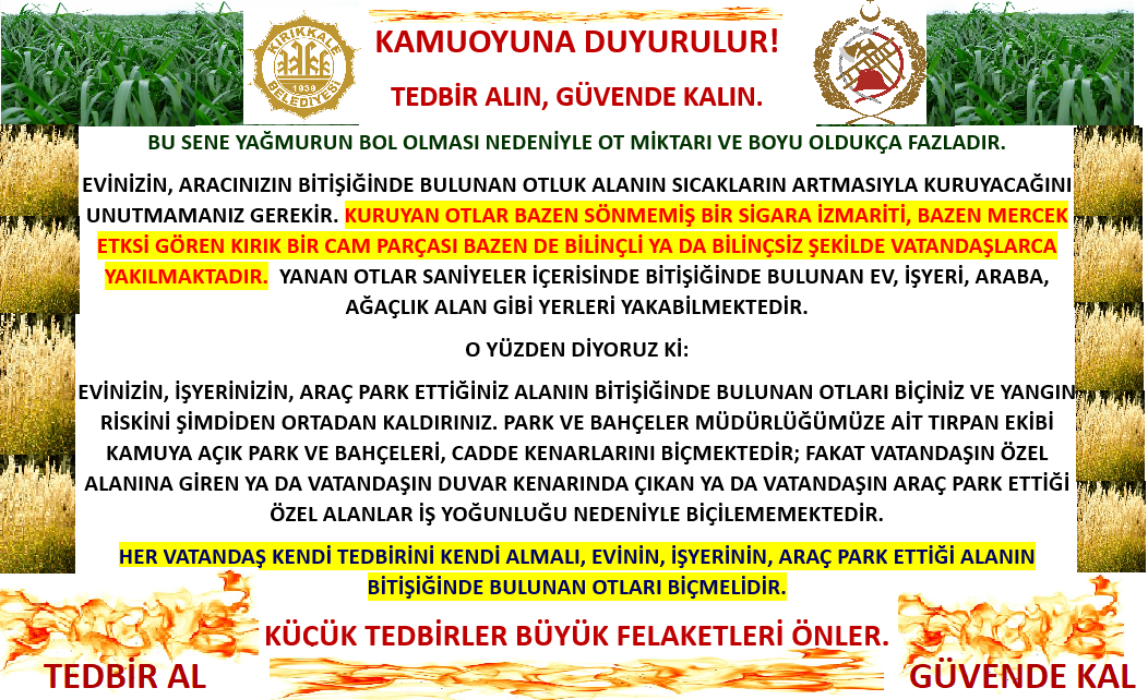 Ot Yanginlarina Tedbi̇r Al Güvende Kal