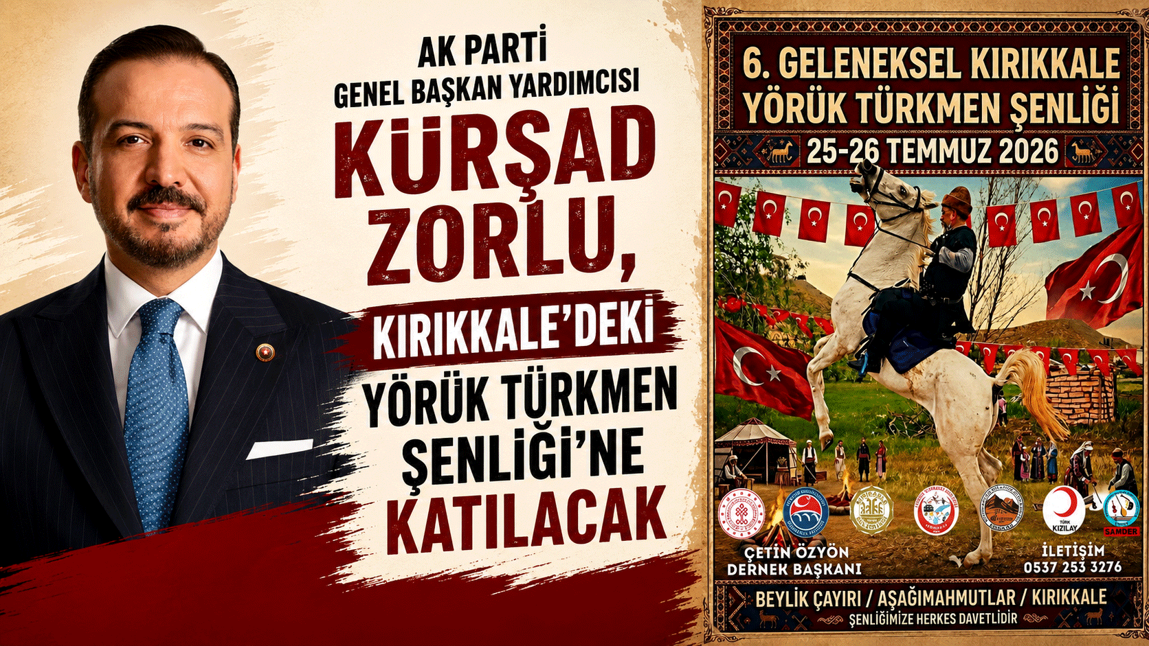 AK Parti Genel Başkan Yardımcısı Kürşad Zorlu, Kırıkkale'deki Yörük Türkmen Şenliği'ne katılacak
