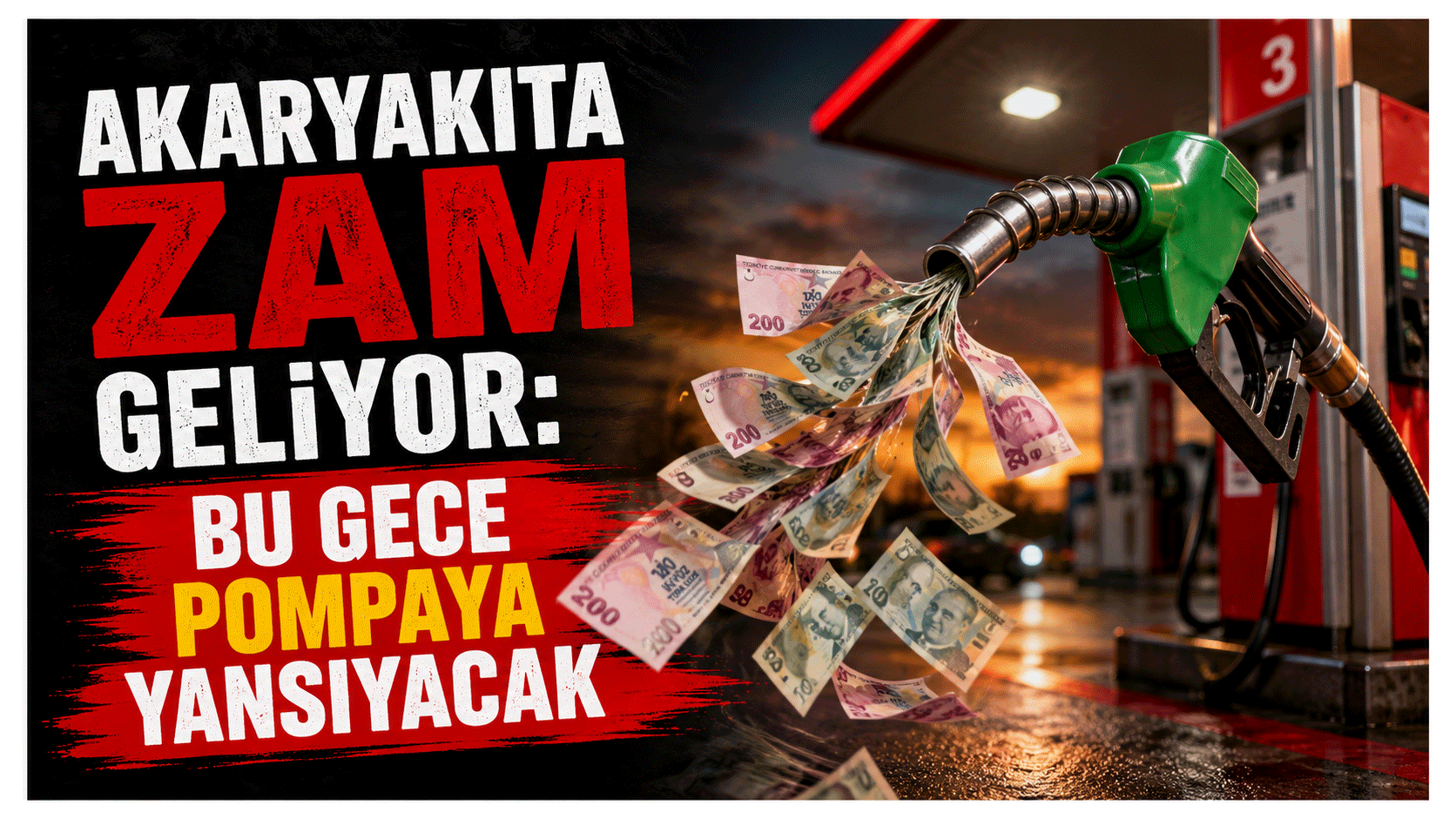 Akaryakıta zam geliyor: Bu gece pompaya yansıyacak
