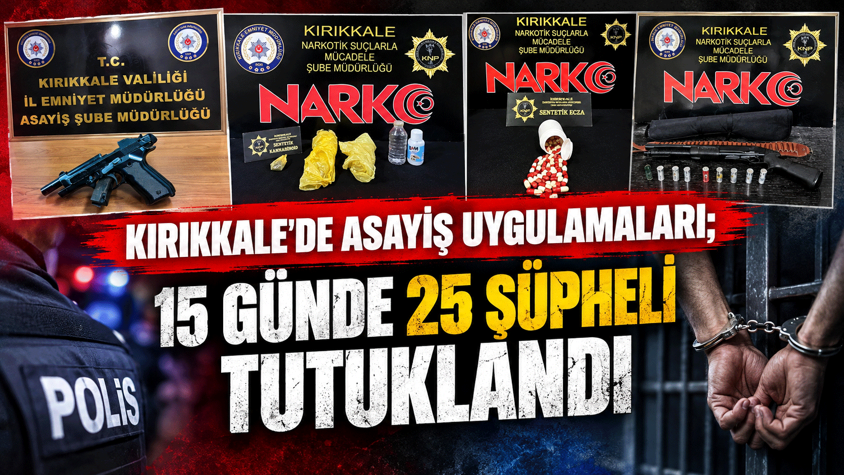 Kırıkkale’de asayiş uygulamaları; 15 günde 25 şüpheli tutuklandı