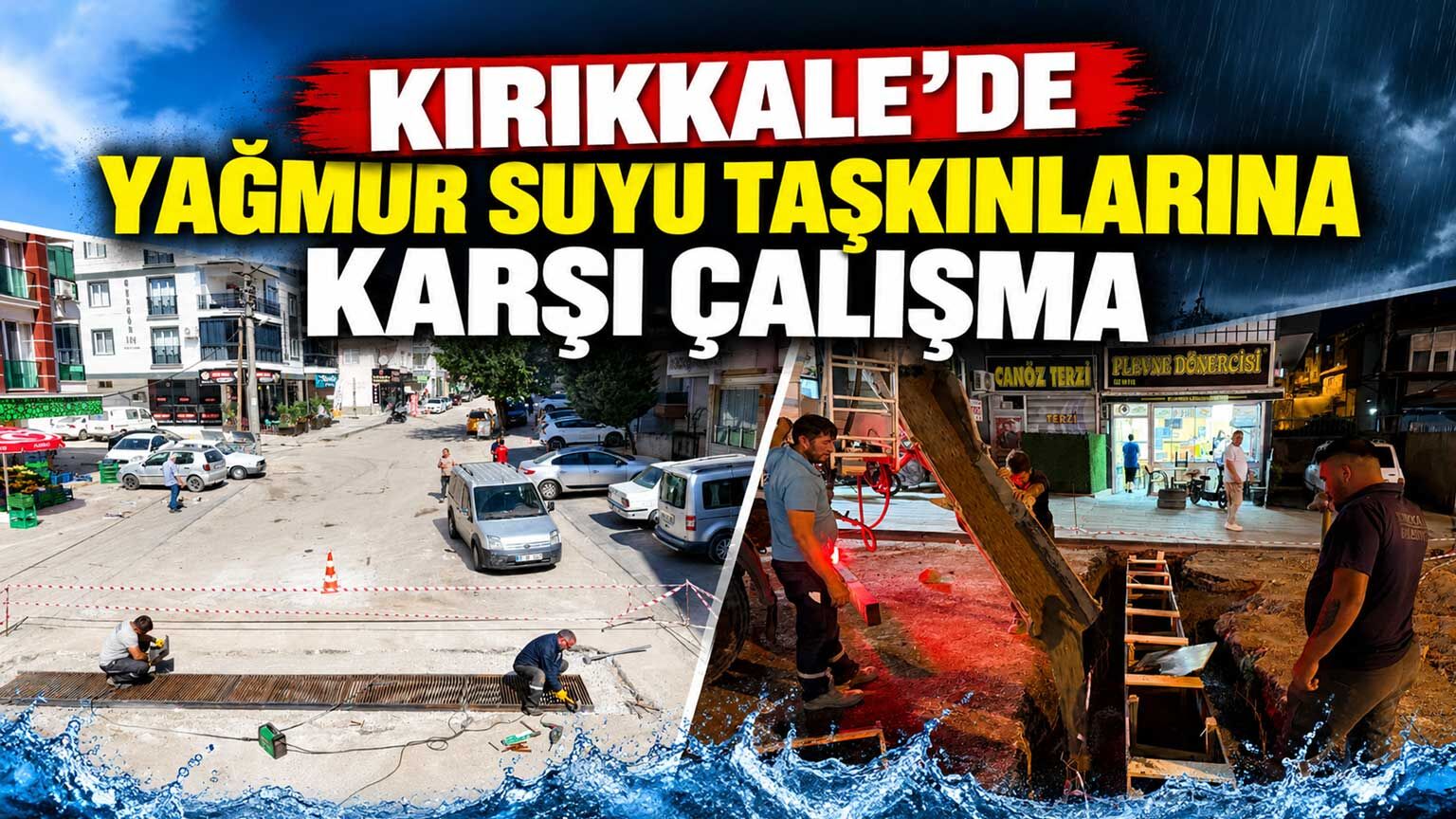 Kırıkkale’de yağmur suyu taşkınlarına karşı çalışma